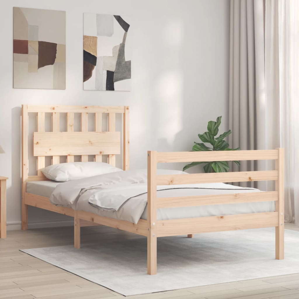 Cadre de lit sans matelas 90x200 cm bois massif - XIOS