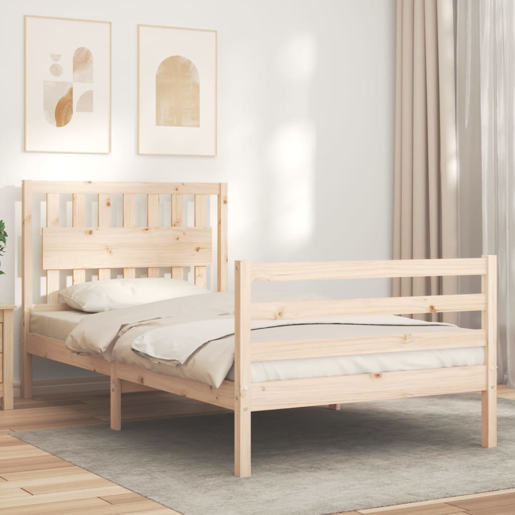 Cadre de lit sans matelas 100x200 cm bois massif - XIOS