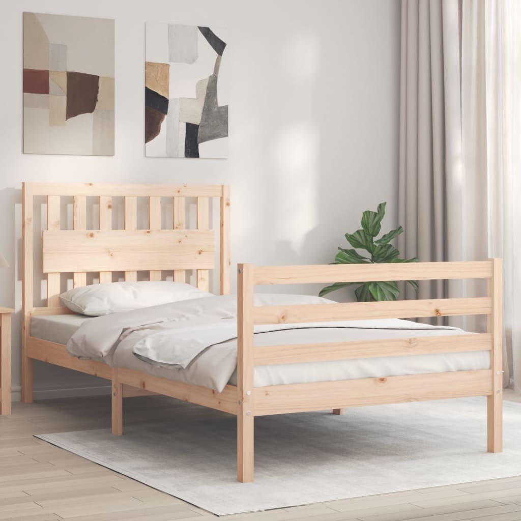 Cadre de lit sans matelas 100x200 cm bois massif - XIOS