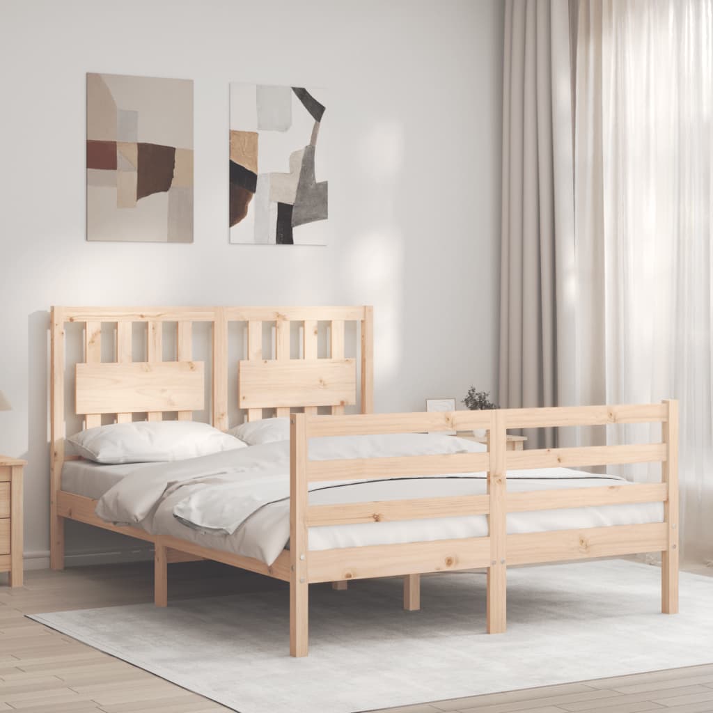 Cadre de lit sans matelas 120x200 cm bois massif - XIOS