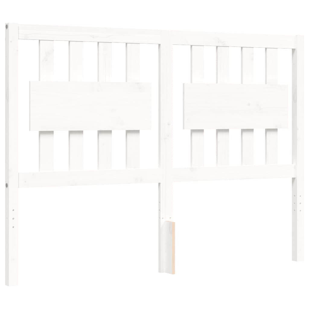 Cadre de lit sans matelas blanc 140x200 cm bois massif - XIOS