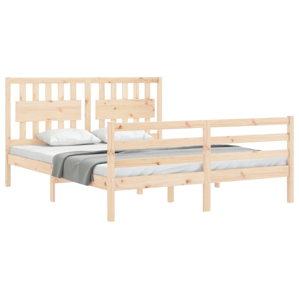 Cadre de lit sans matelas 160x200 cm bois massif - XIOS