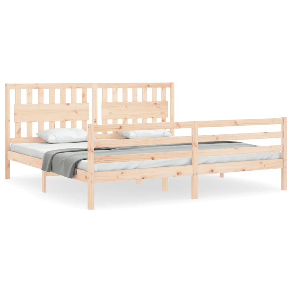 Cadre de lit sans matelas 200x200 cm bois massif - XIOS