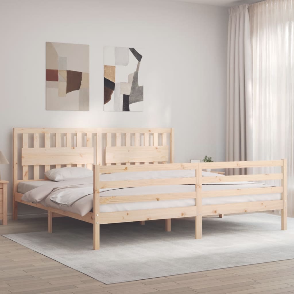 Cadre de lit sans matelas 200x200 cm bois massif - XIOS