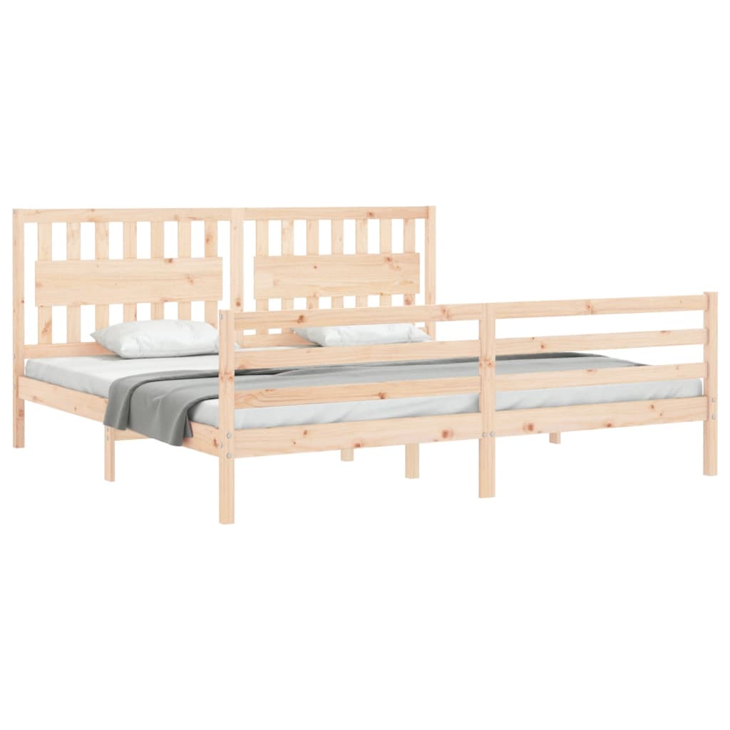 Cadre de lit sans matelas 200x200 cm bois massif - XIOS