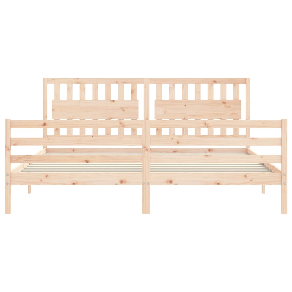 Cadre de lit sans matelas 200x200 cm bois massif - XIOS