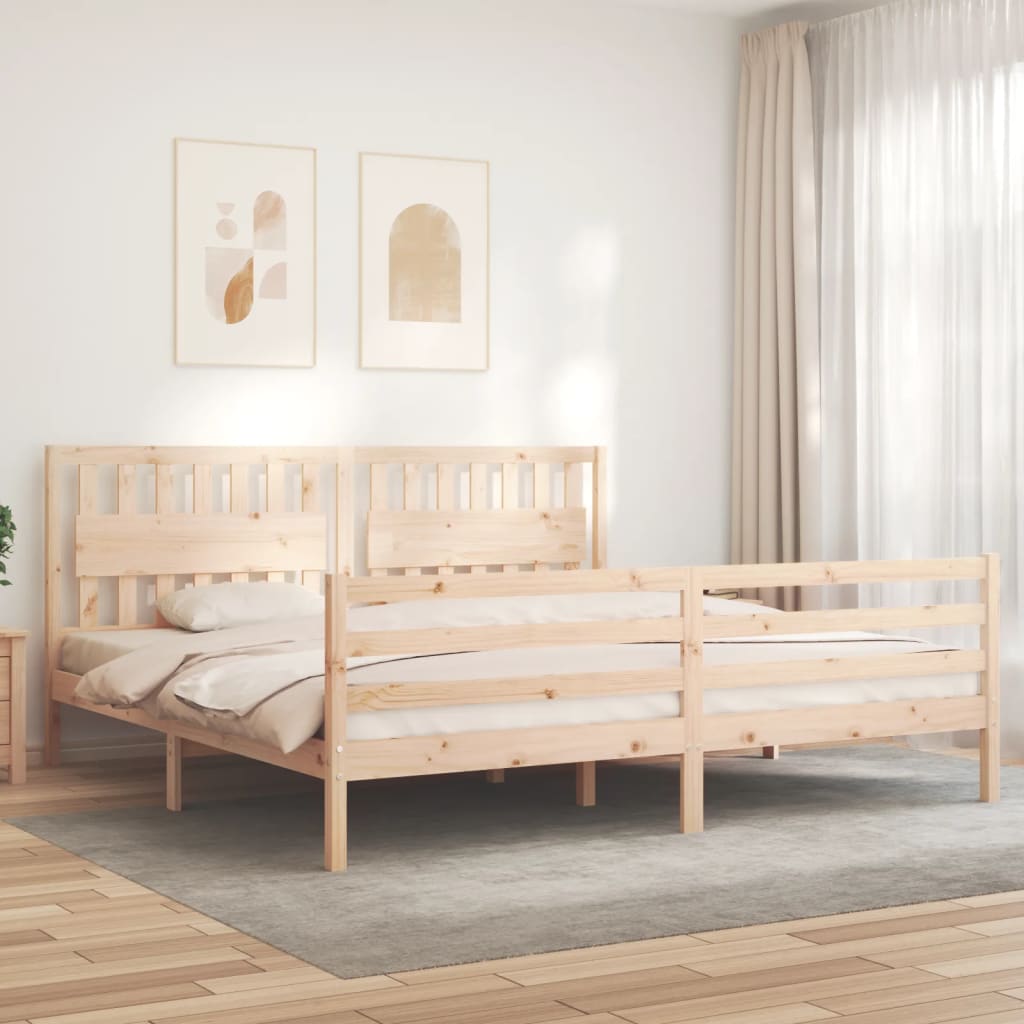 Cadre de lit sans matelas 200x200 cm bois massif - XIOS