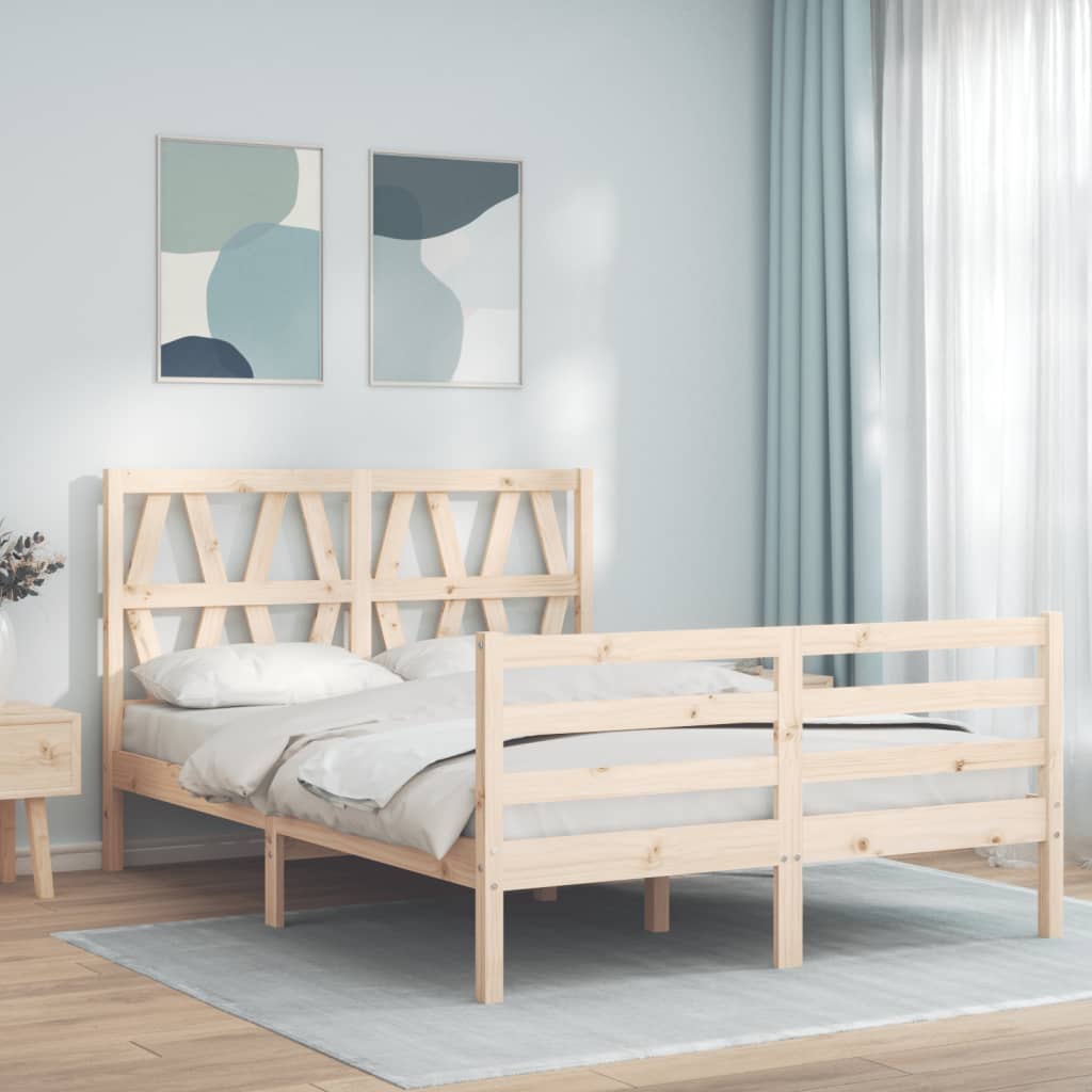 Cadre de lit sans matelas 140x190 cm bois massif - XIOS