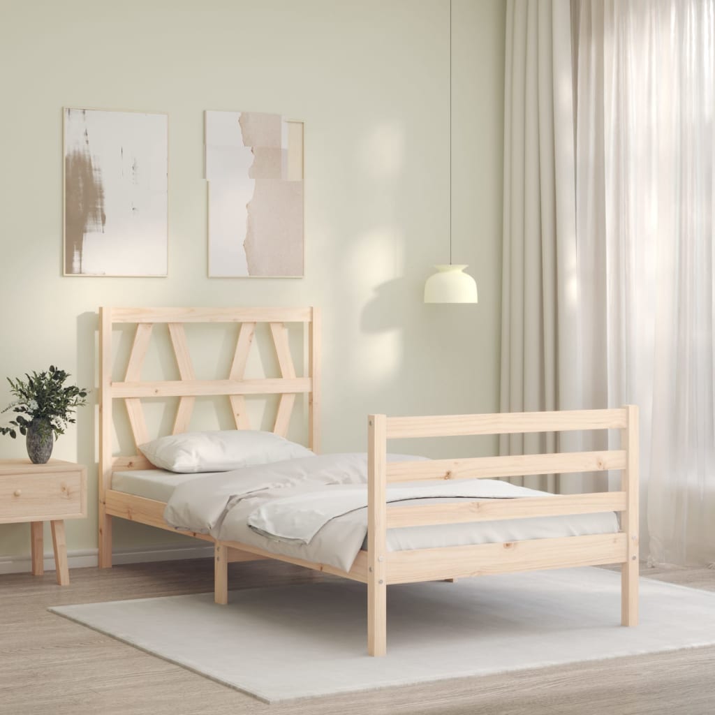Cadre de lit sans matelas 90x200 cm bois massif - XIOS