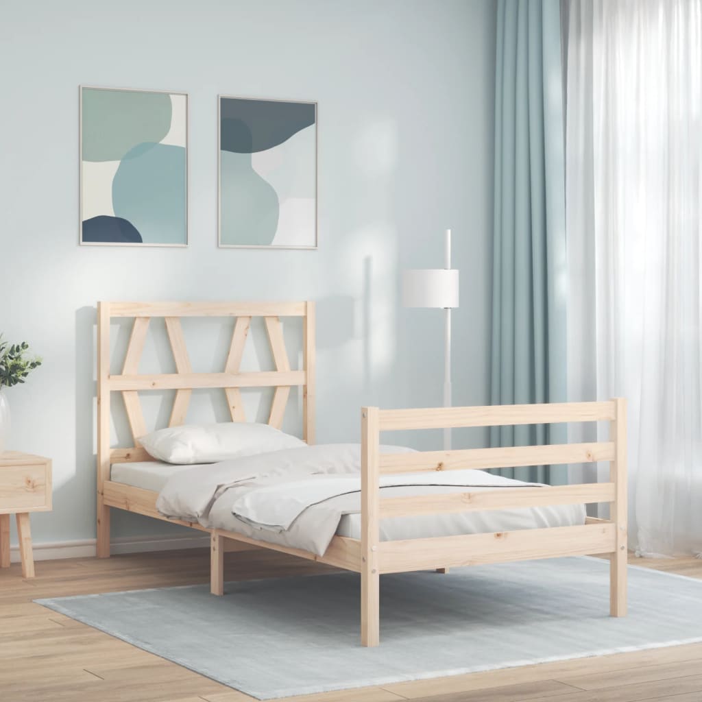 Cadre de lit sans matelas 90x200 cm bois massif - XIOS