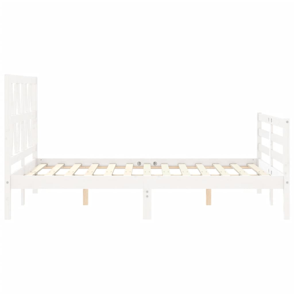 Cadre de lit sans matelas blanc 120x200 cm bois massif - XIOS