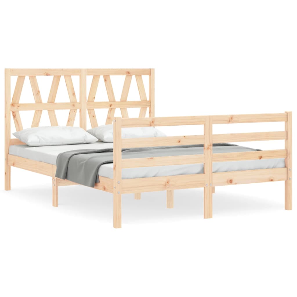 Cadre de lit sans matelas 140x200 cm bois massif - XIOS