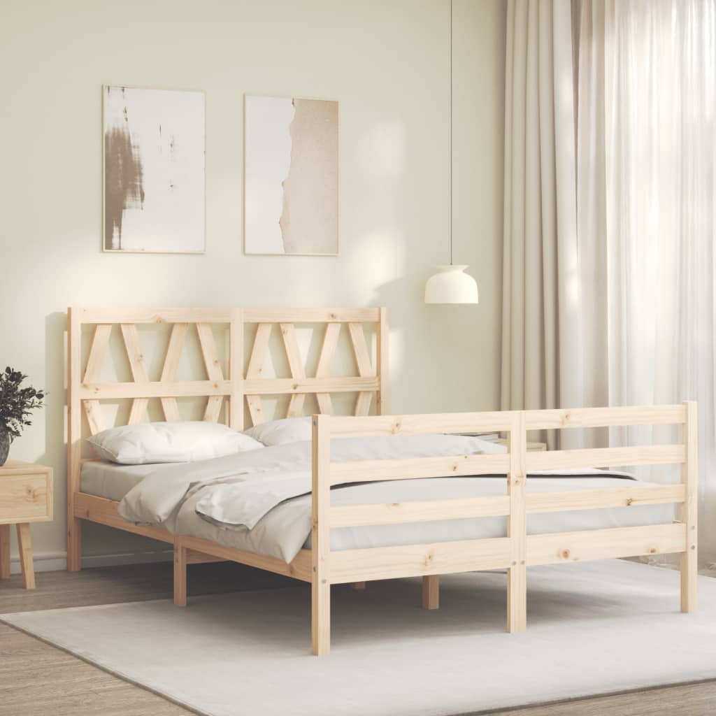 Cadre de lit sans matelas 140x200 cm bois massif - XIOS