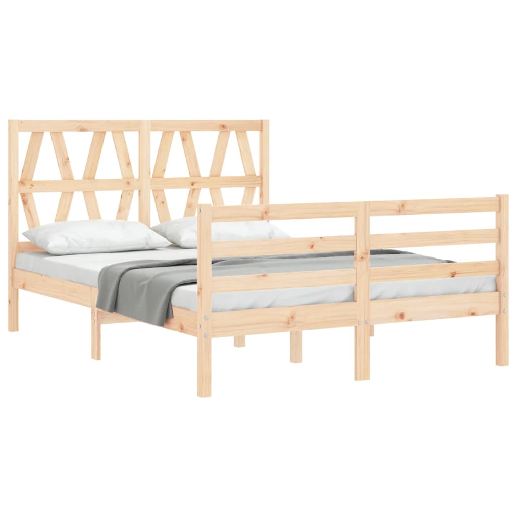 Cadre de lit sans matelas 140x200 cm bois massif - XIOS