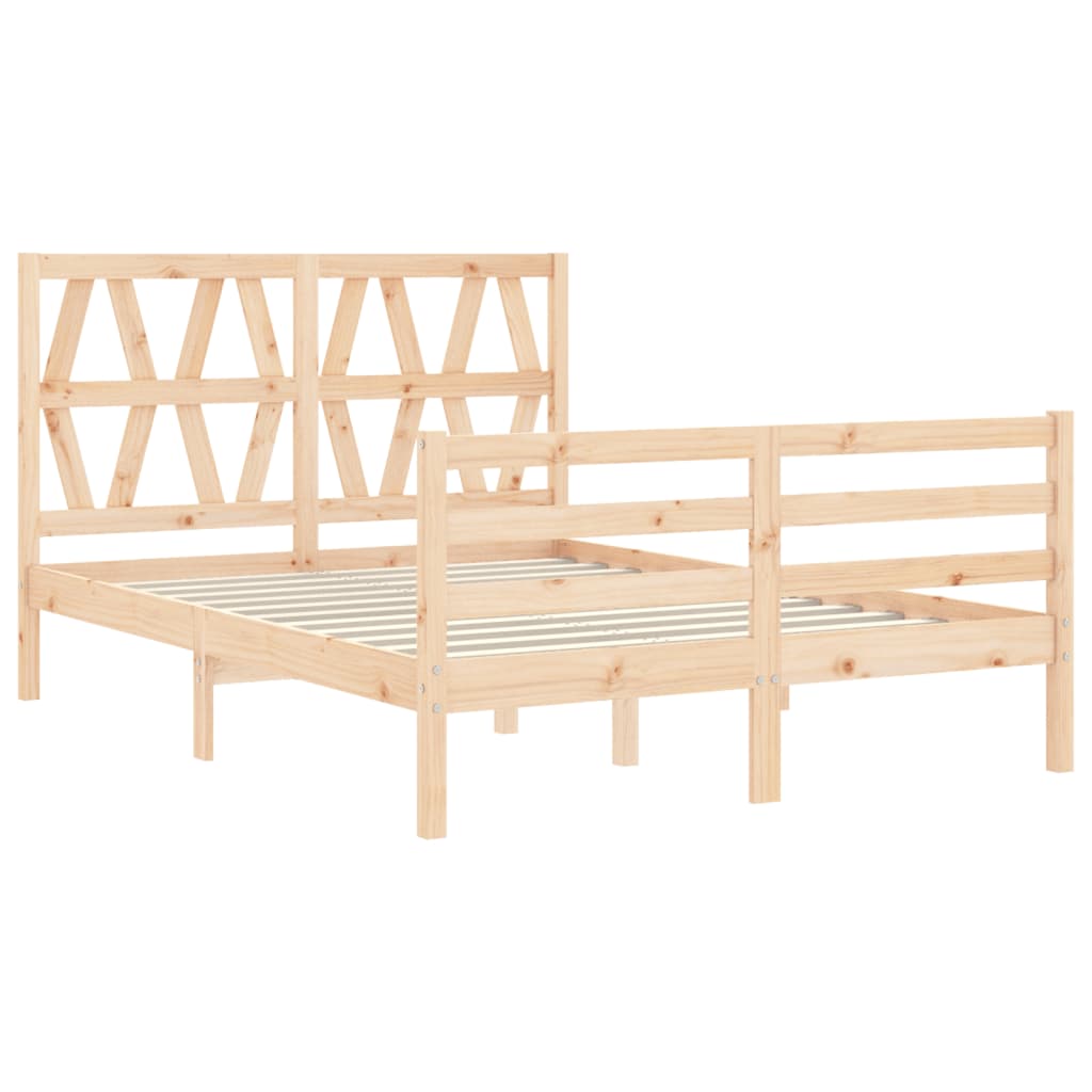 Cadre de lit sans matelas 140x200 cm bois massif - XIOS