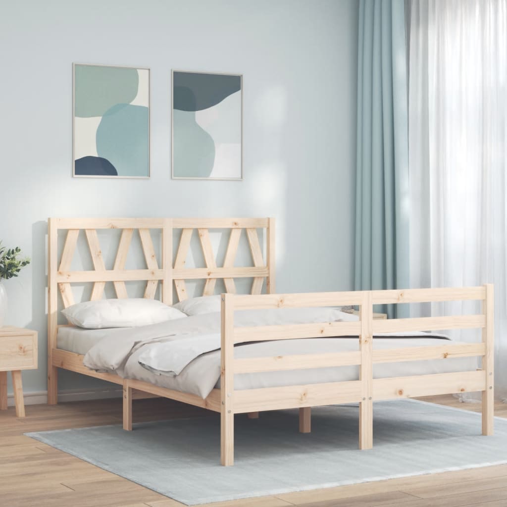 Cadre de lit sans matelas 140x200 cm bois massif - XIOS