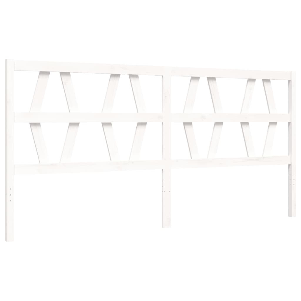 Cadre de lit sans matelas blanc 200x200 cm bois massif - XIOS