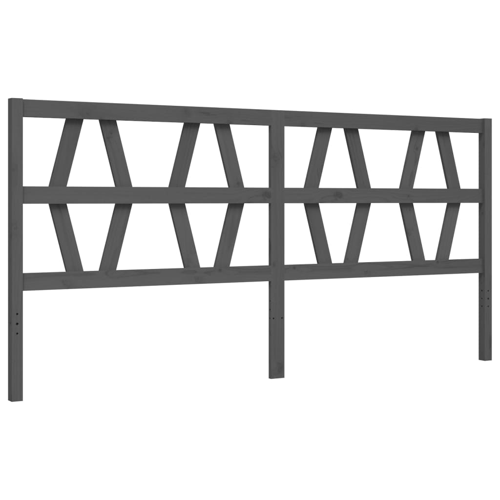 Cadre de lit sans matelas gris 200x200 cm bois massif - XIOS