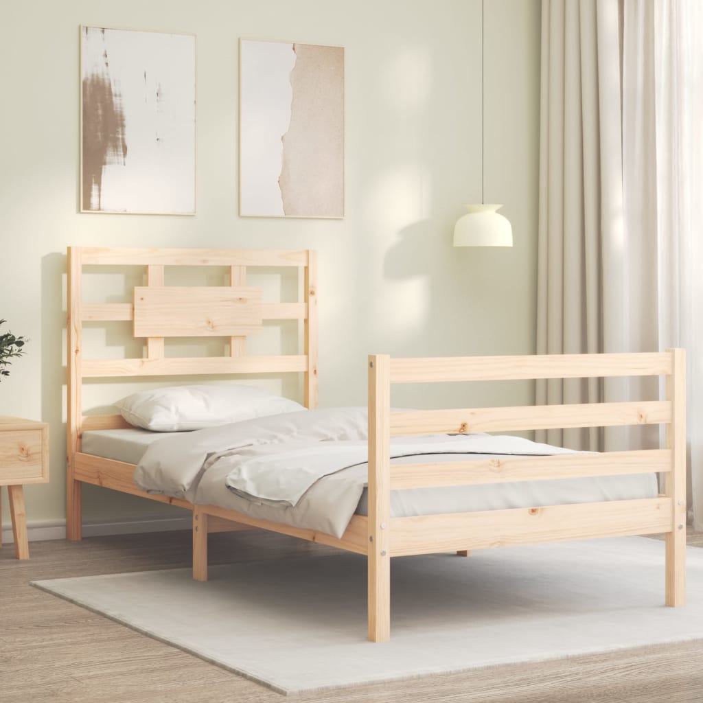 Cadre de lit sans matelas 90x200 cm bois massif - XIOS