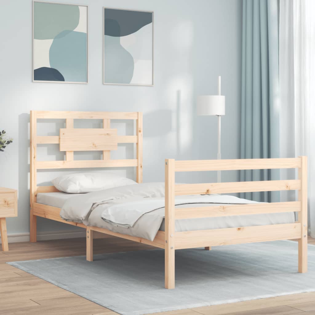 Cadre de lit sans matelas 90x200 cm bois massif - XIOS