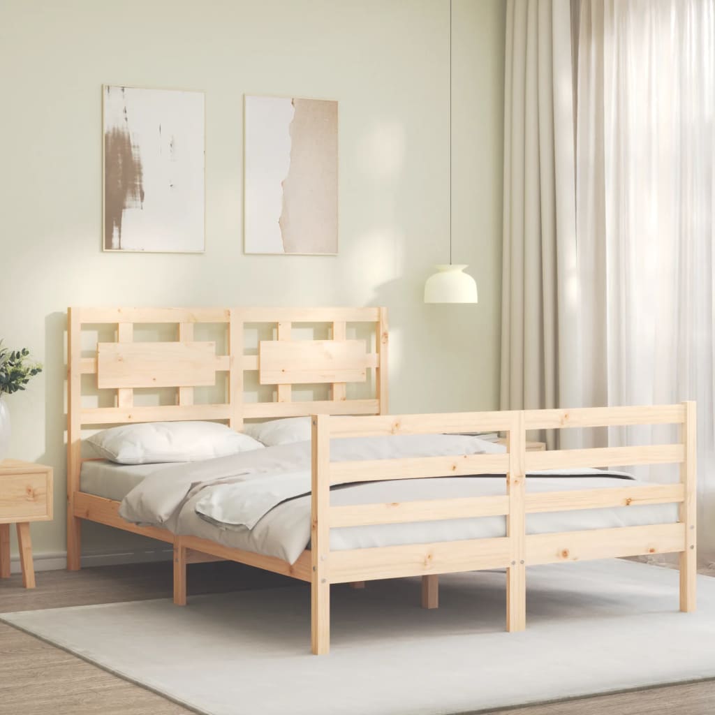 Cadre de lit sans matelas 120x200 cm bois massif - XIOS