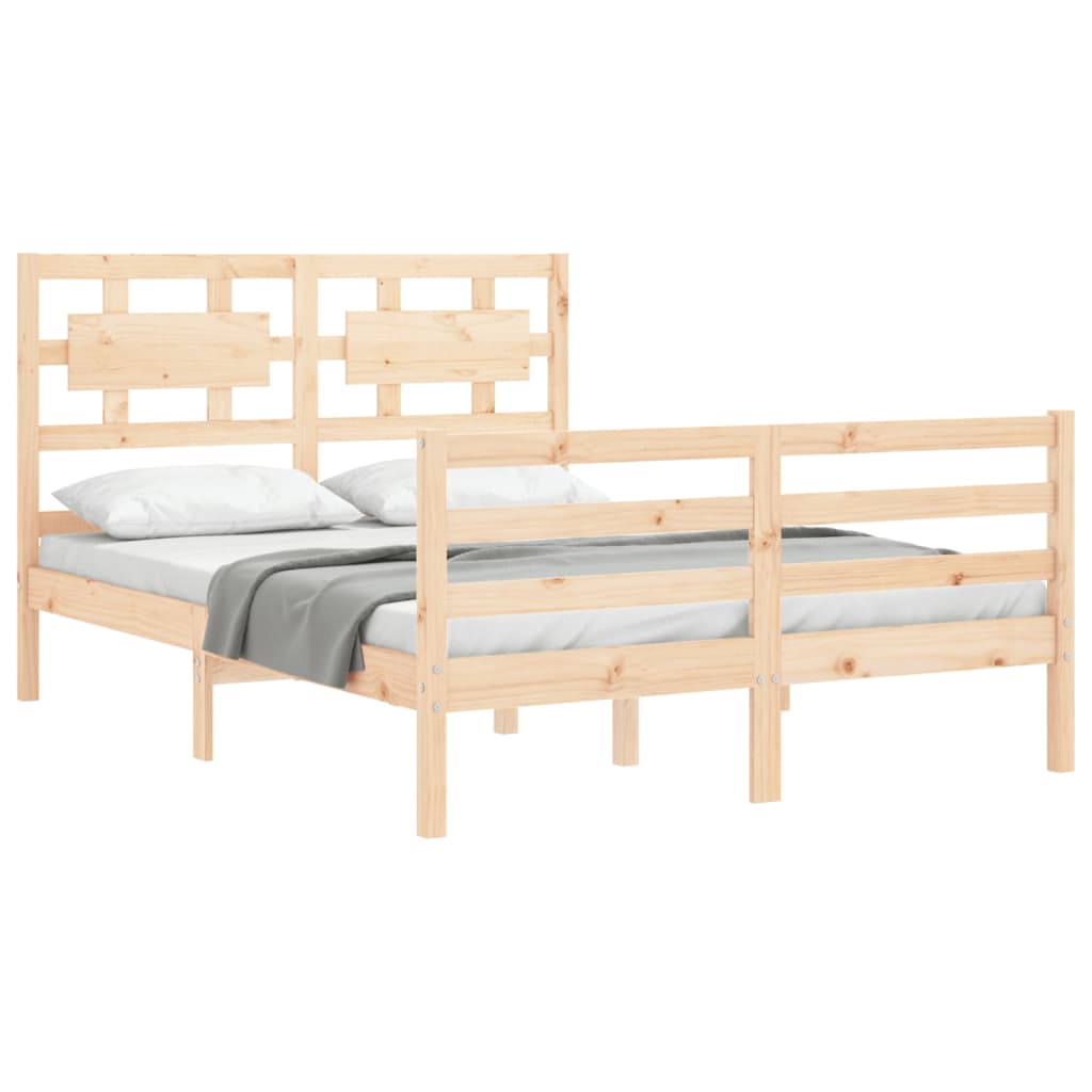 Cadre de lit sans matelas 120x200 cm bois massif - XIOS