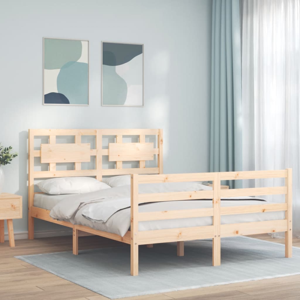 Cadre de lit sans matelas 120x200 cm bois massif - XIOS