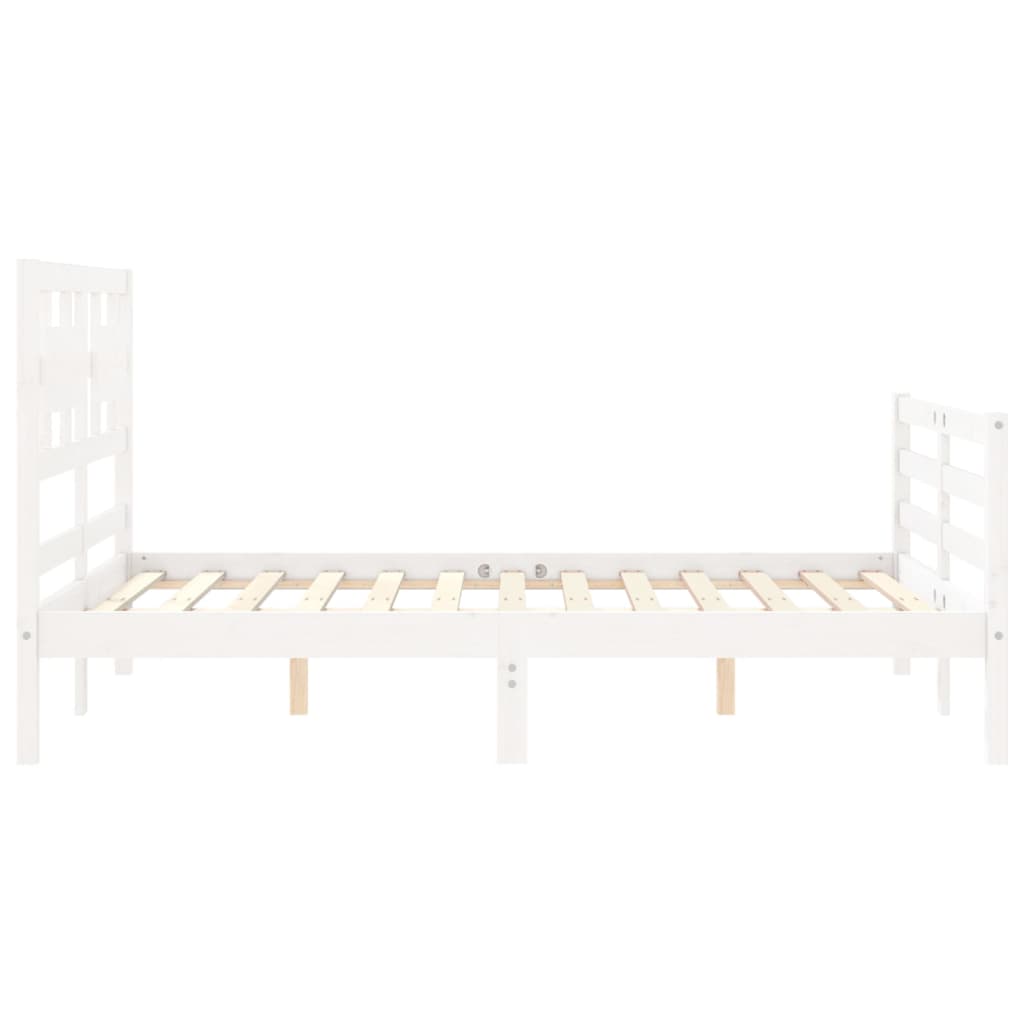Cadre de lit sans matelas blanc 120x200 cm bois massif - XIOS