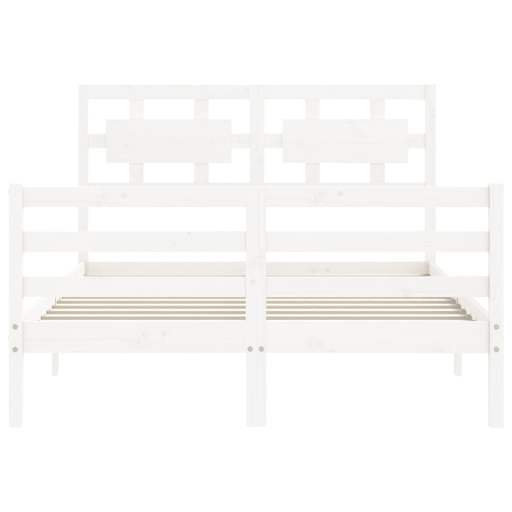 Cadre de lit sans matelas blanc 120x200 cm bois massif - XIOS