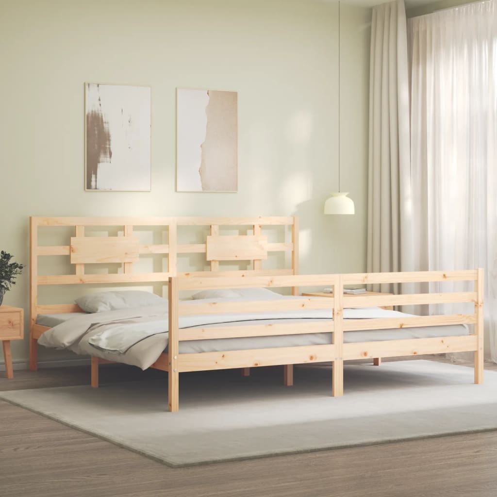 Cadre de lit sans matelas 200x200 cm bois massif - XIOS