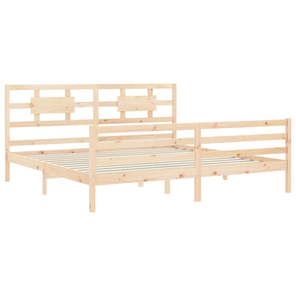 Cadre de lit sans matelas 200x200 cm bois massif - XIOS