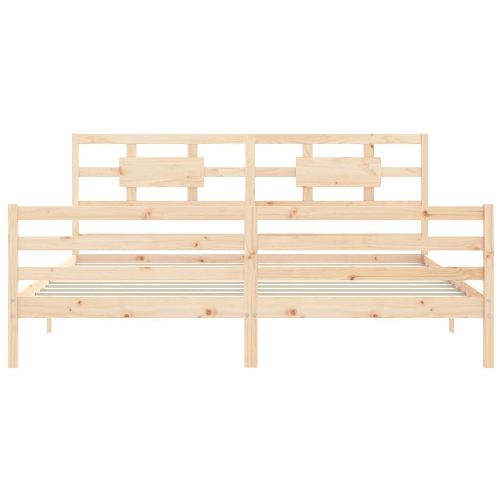Cadre de lit sans matelas 200x200 cm bois massif - XIOS