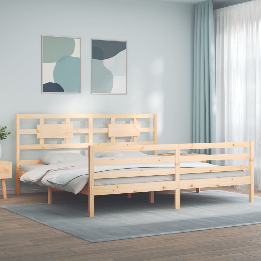 Cadre de lit sans matelas 200x200 cm bois massif - XIOS