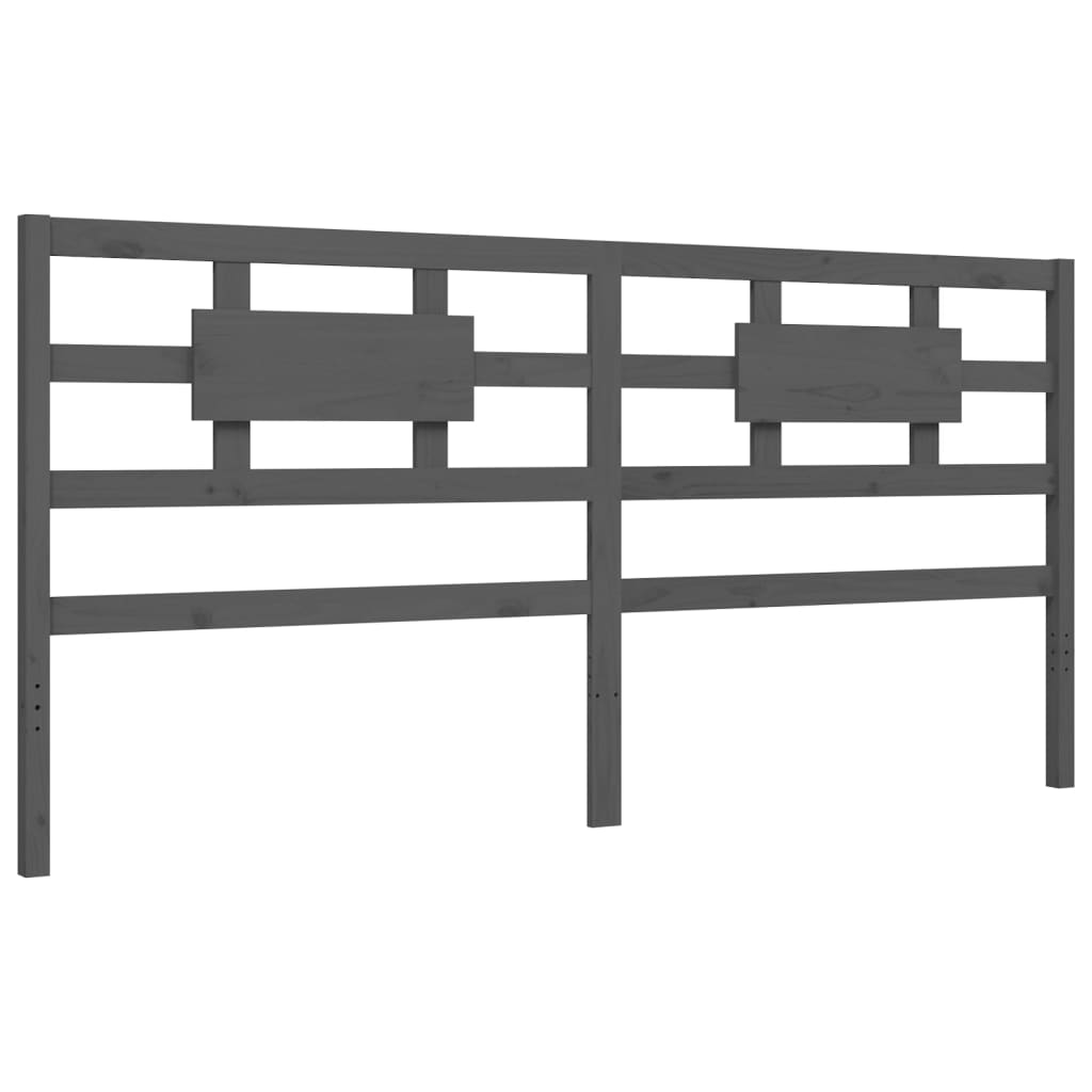 Cadre de lit sans matelas gris 200x200 cm bois massif - XIOS