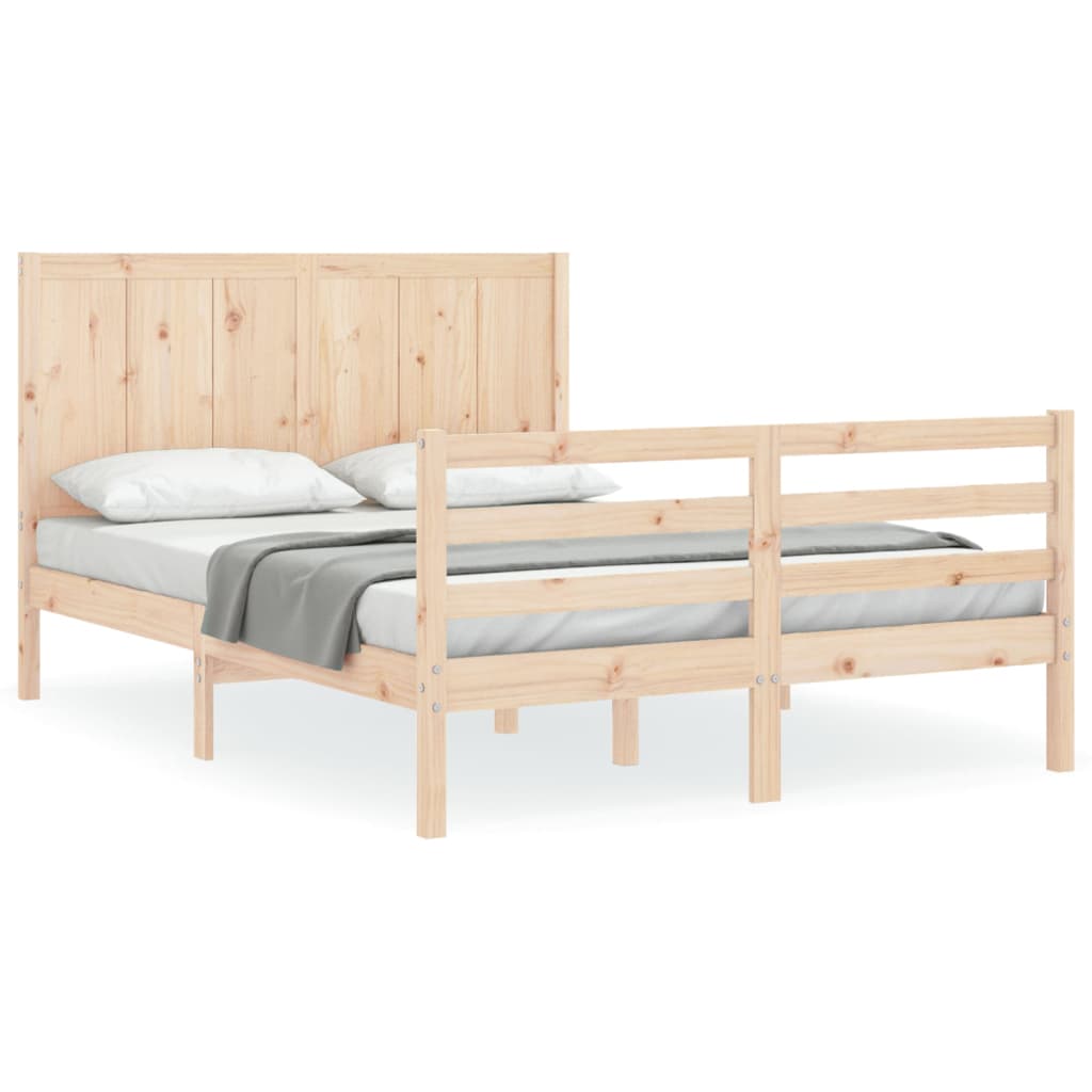 Cadre de lit sans matelas 140x190 cm bois massif - XIOS