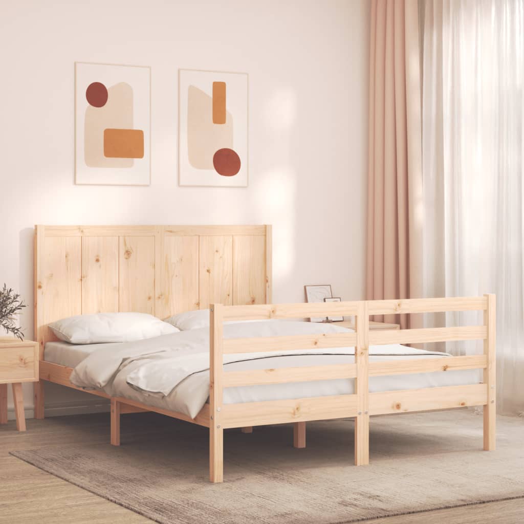 Cadre de lit sans matelas 140x190 cm bois massif - XIOS