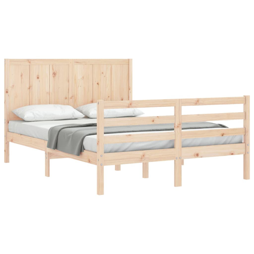 Cadre de lit sans matelas 140x190 cm bois massif - XIOS