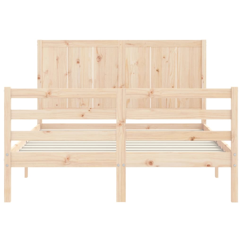 Cadre de lit sans matelas 140x190 cm bois massif - XIOS