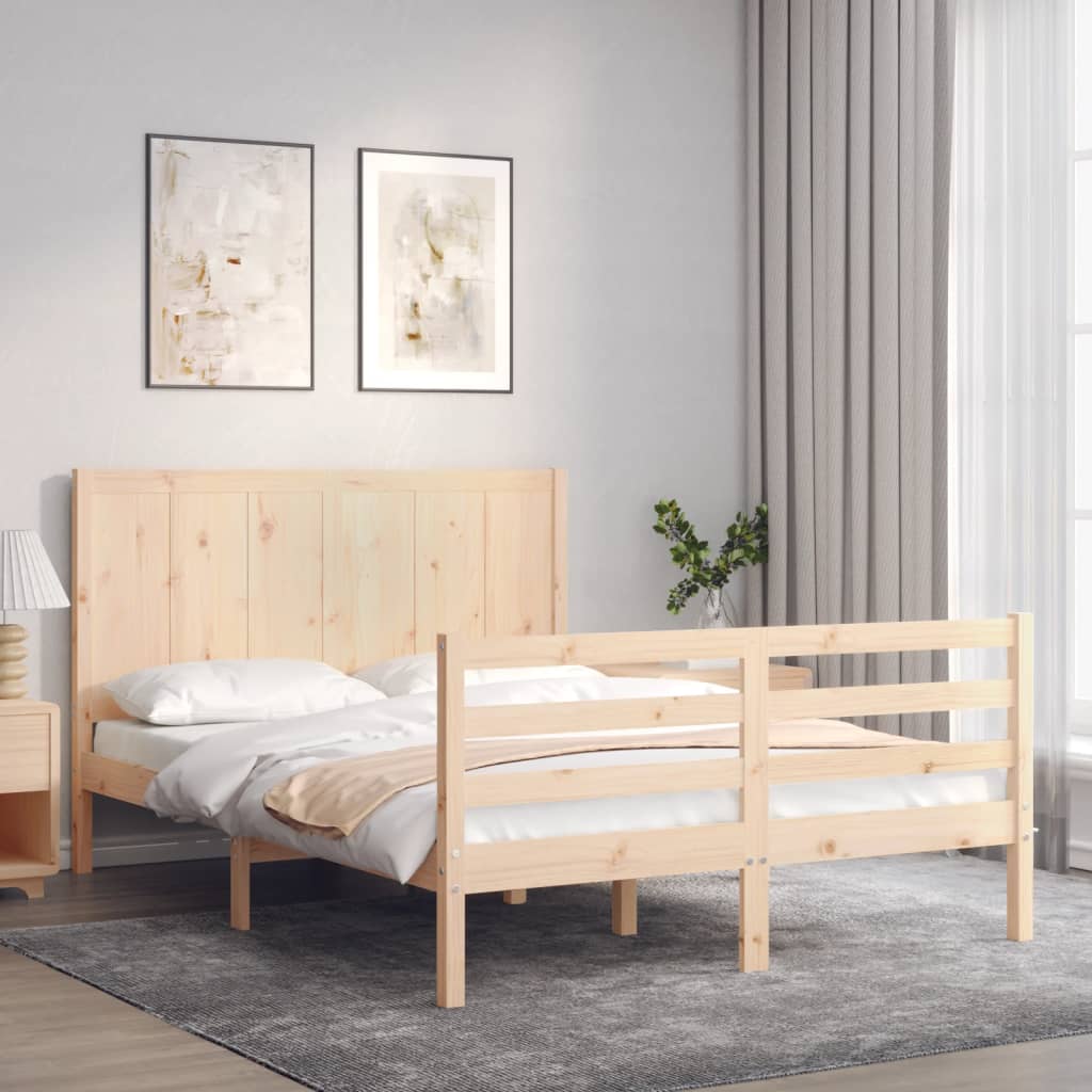 Cadre de lit sans matelas 140x190 cm bois massif - XIOS