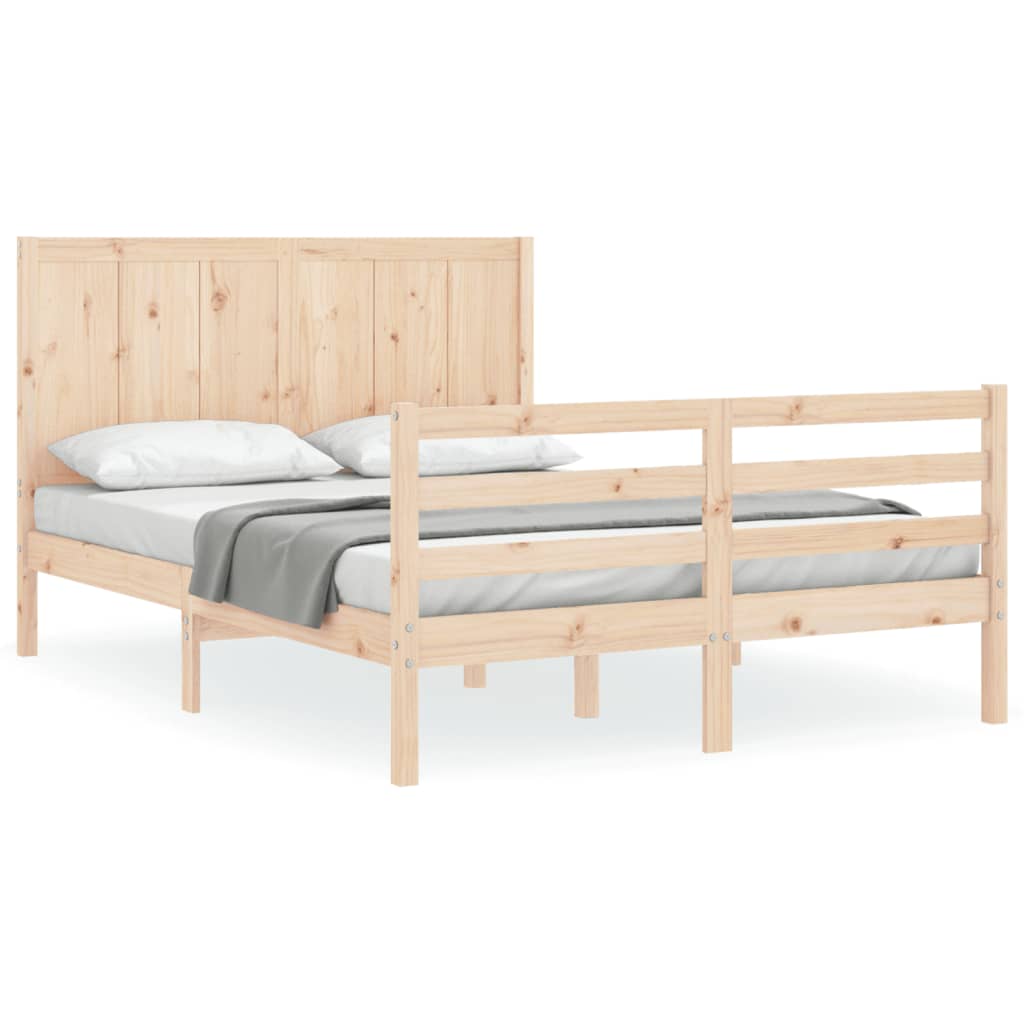 Cadre de lit sans matelas 120x200 cm bois massif - XIOS