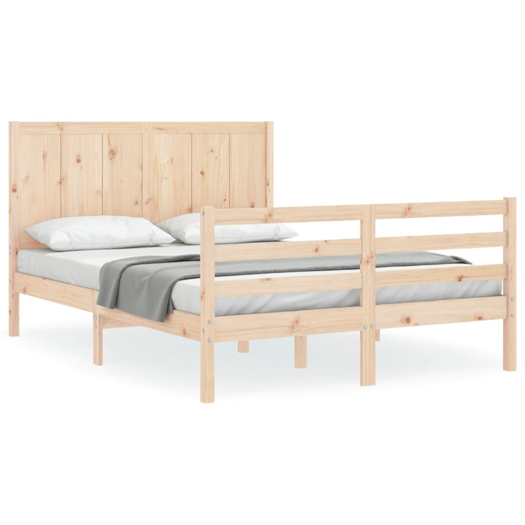 Cadre de lit sans matelas 140x200 cm bois massif - XIOS