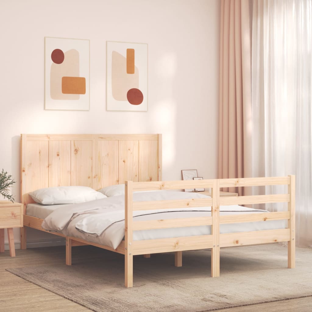 Cadre de lit sans matelas 140x200 cm bois massif - XIOS