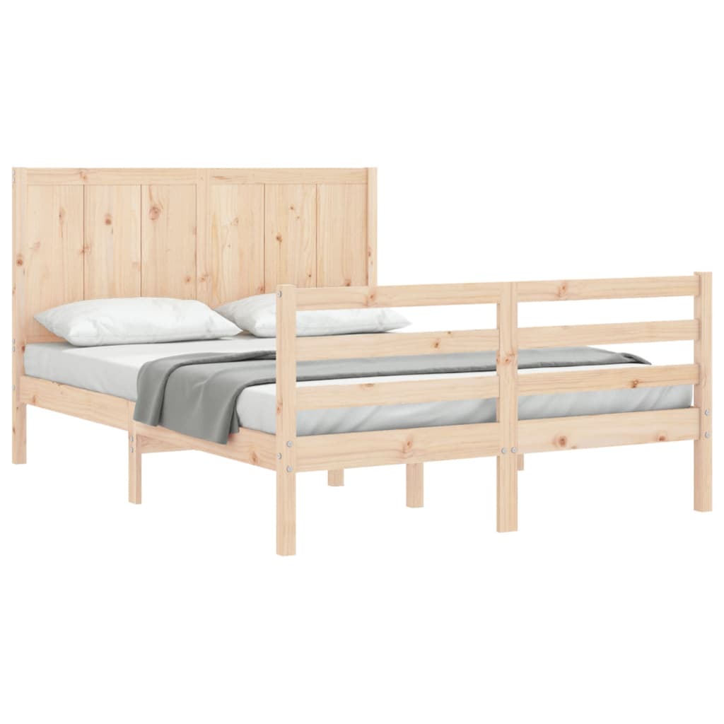 Cadre de lit sans matelas 140x200 cm bois massif - XIOS