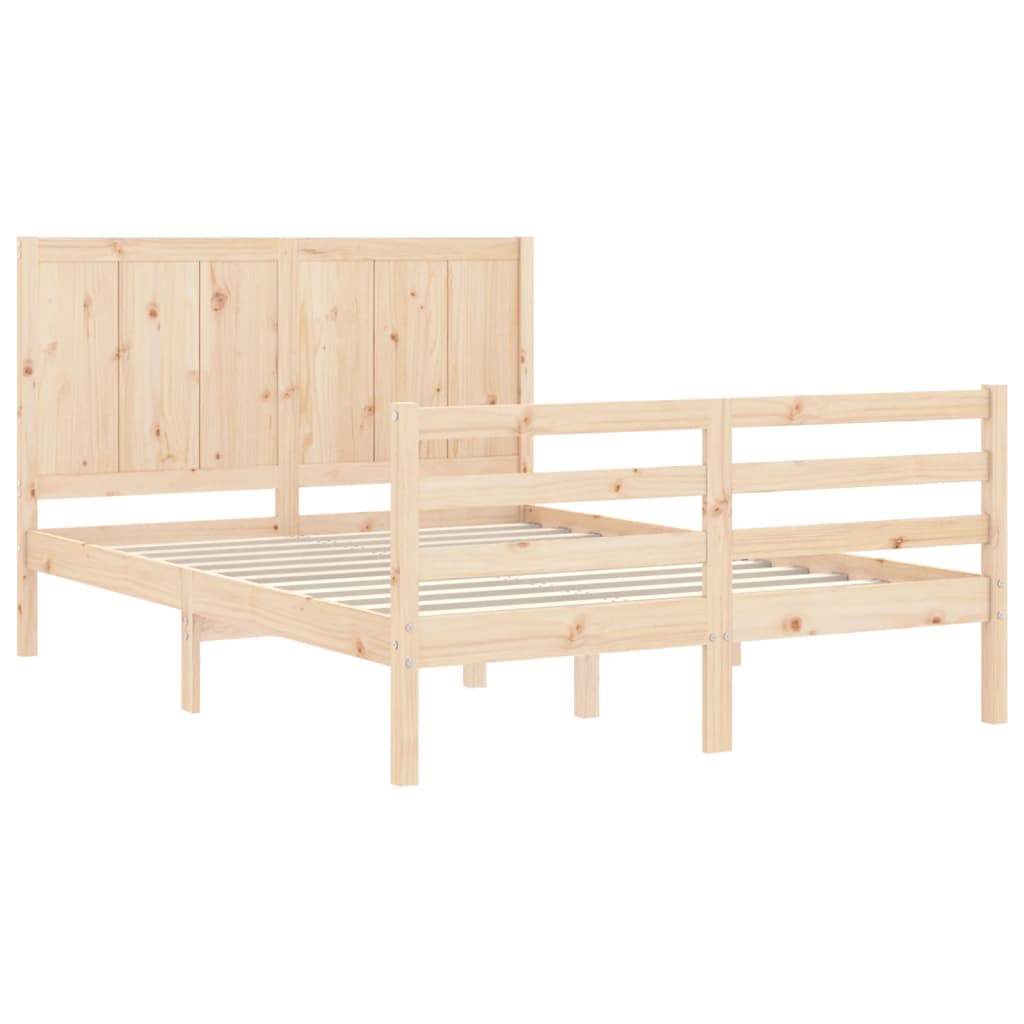 Cadre de lit sans matelas 140x200 cm bois massif - XIOS