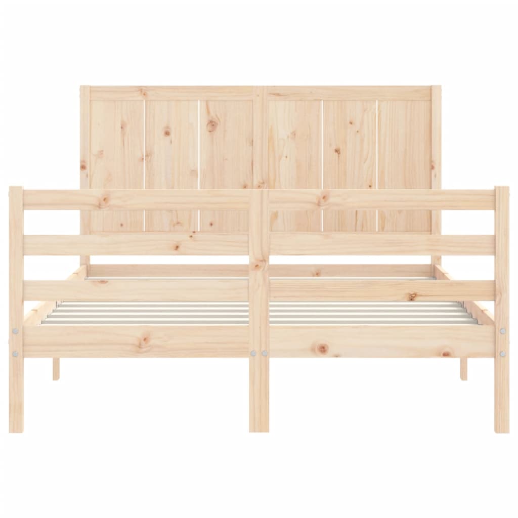 Cadre de lit sans matelas 140x200 cm bois massif - XIOS