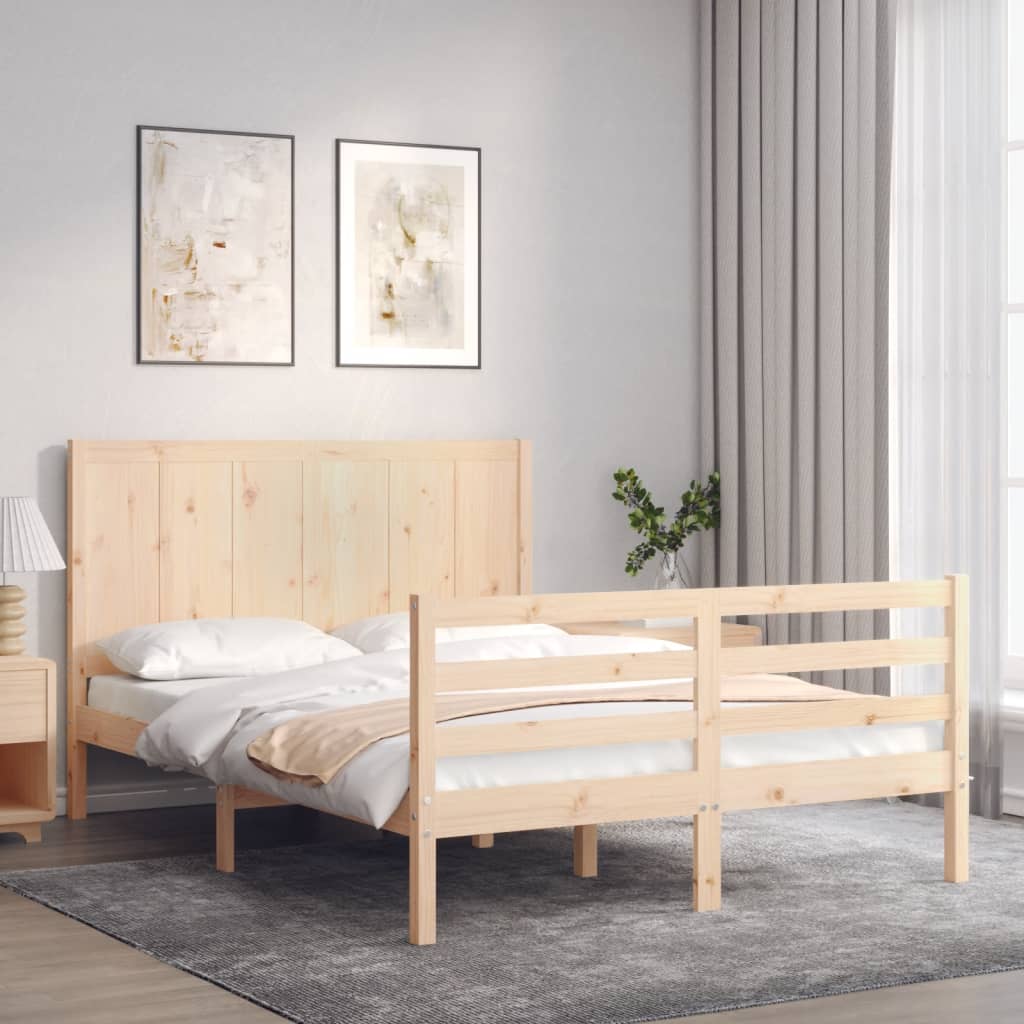 Cadre de lit sans matelas 140x200 cm bois massif - XIOS