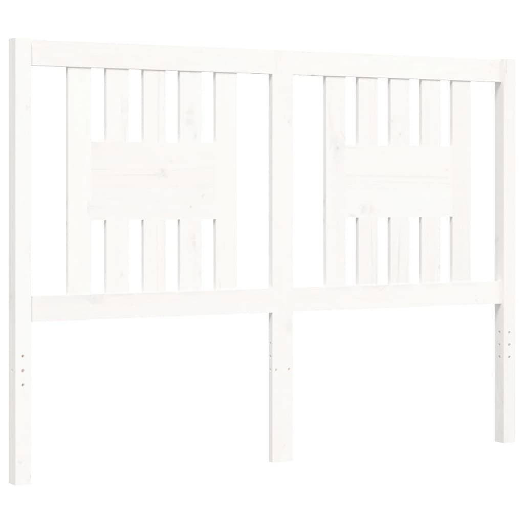 Cadre de lit sans matelas blanc 140x190 cm bois massif - XIOS