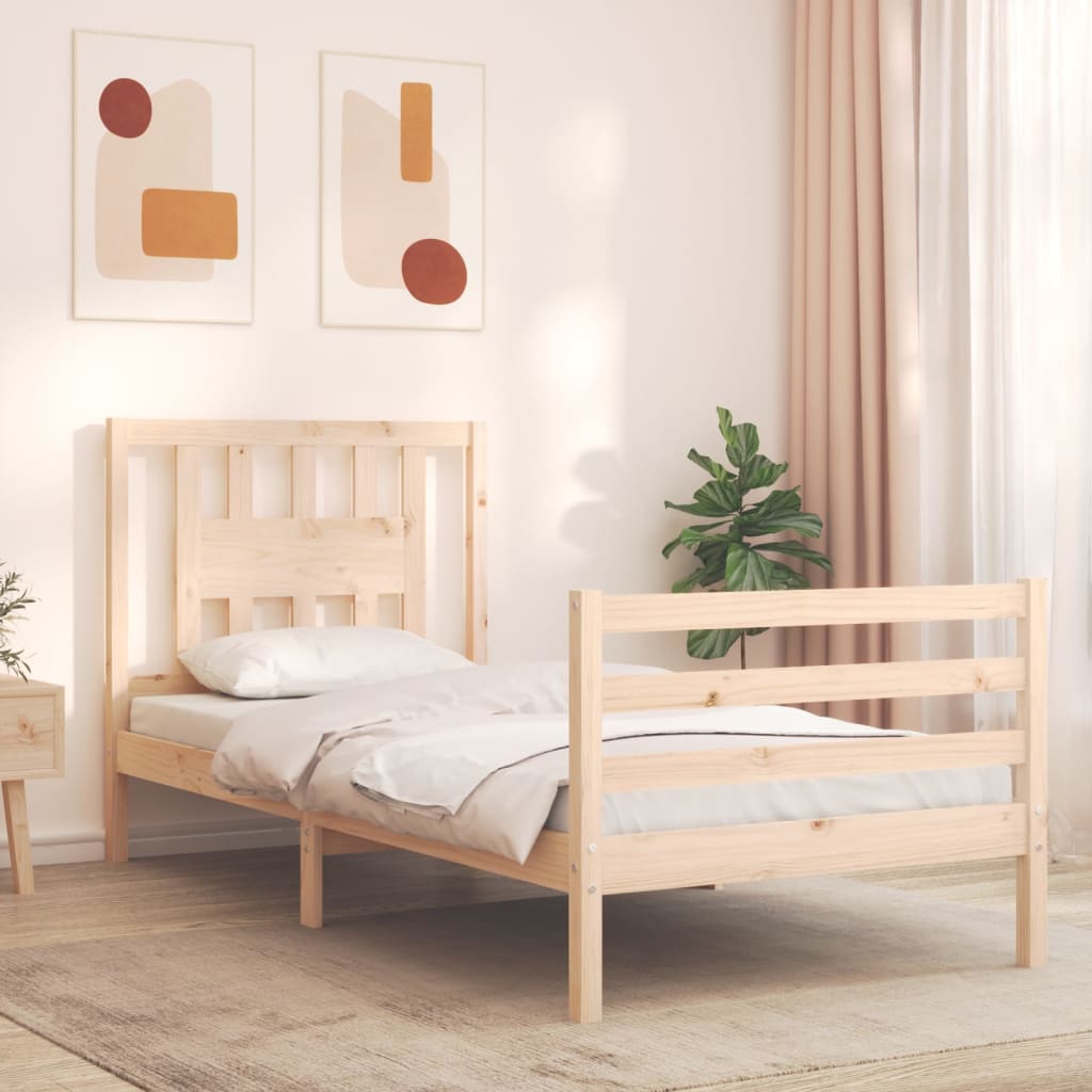 Cadre de lit sans matelas 90x200 cm bois massif - XIOS