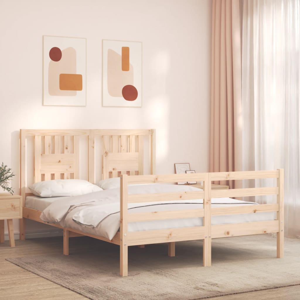 Cadre de lit sans matelas 120x200 cm bois massif - XIOS