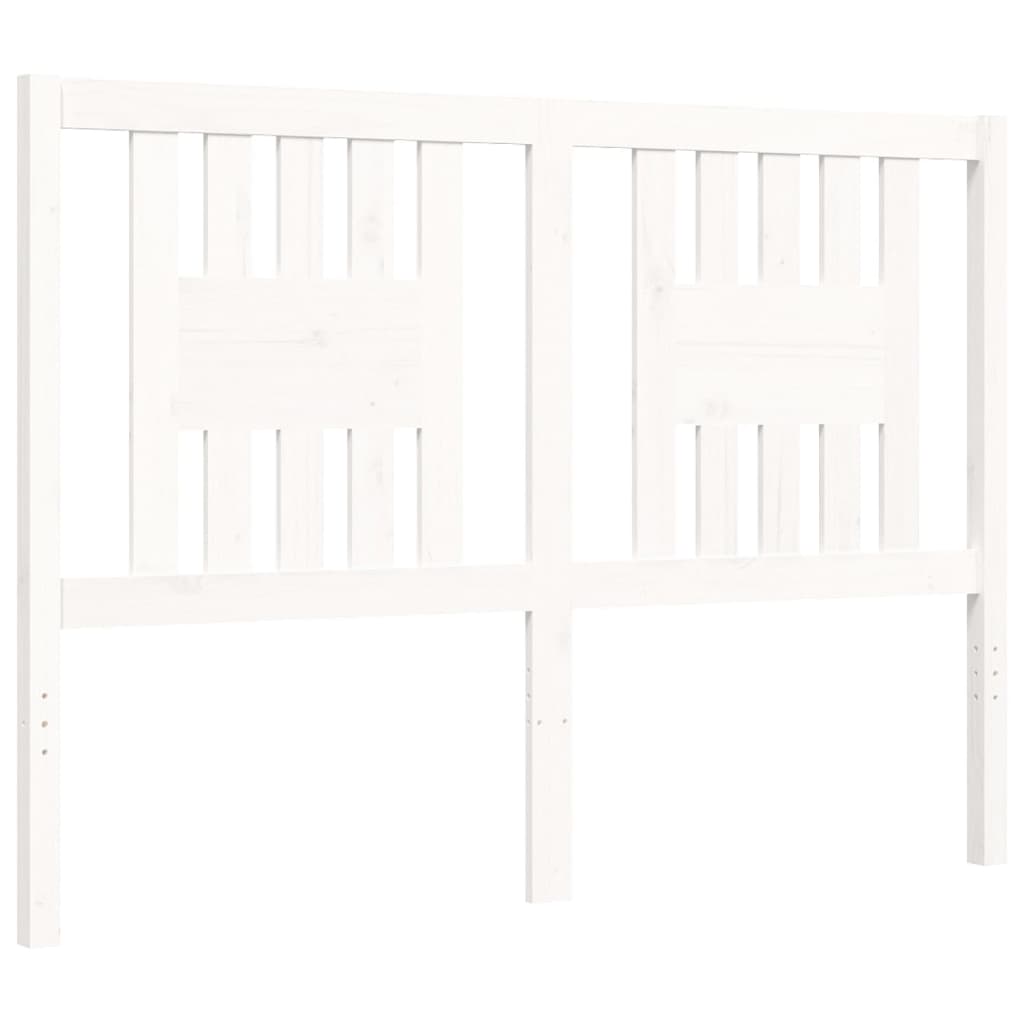 Cadre de lit sans matelas blanc 140x200 cm bois massif - XIOS